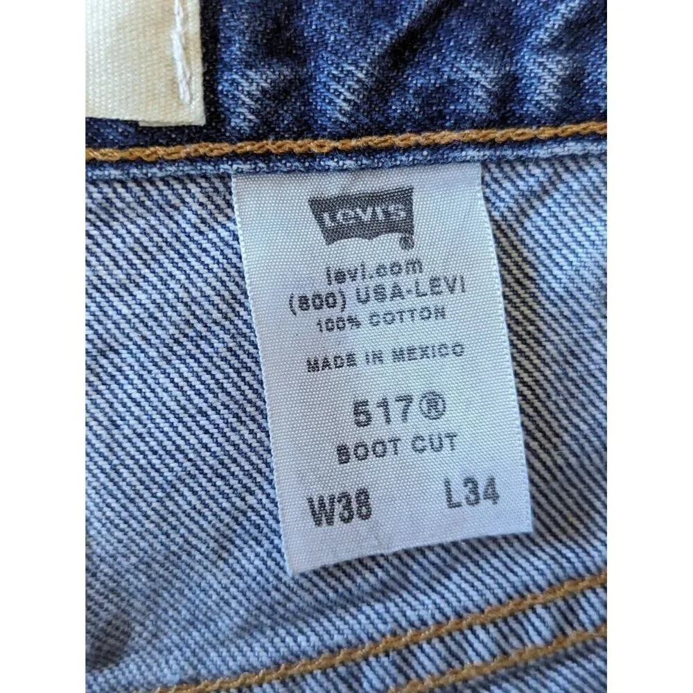 Levi's 517 Bootcut Jeans Mens 38 x 34 Medium Wash Denim Western